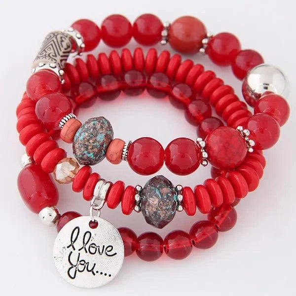 Wholesale Yoga Natural Stone Bead Wish  Bracelet  Folk-Custom Bohemia Multi-layer Charm Bracelets Set Jewelry For Women