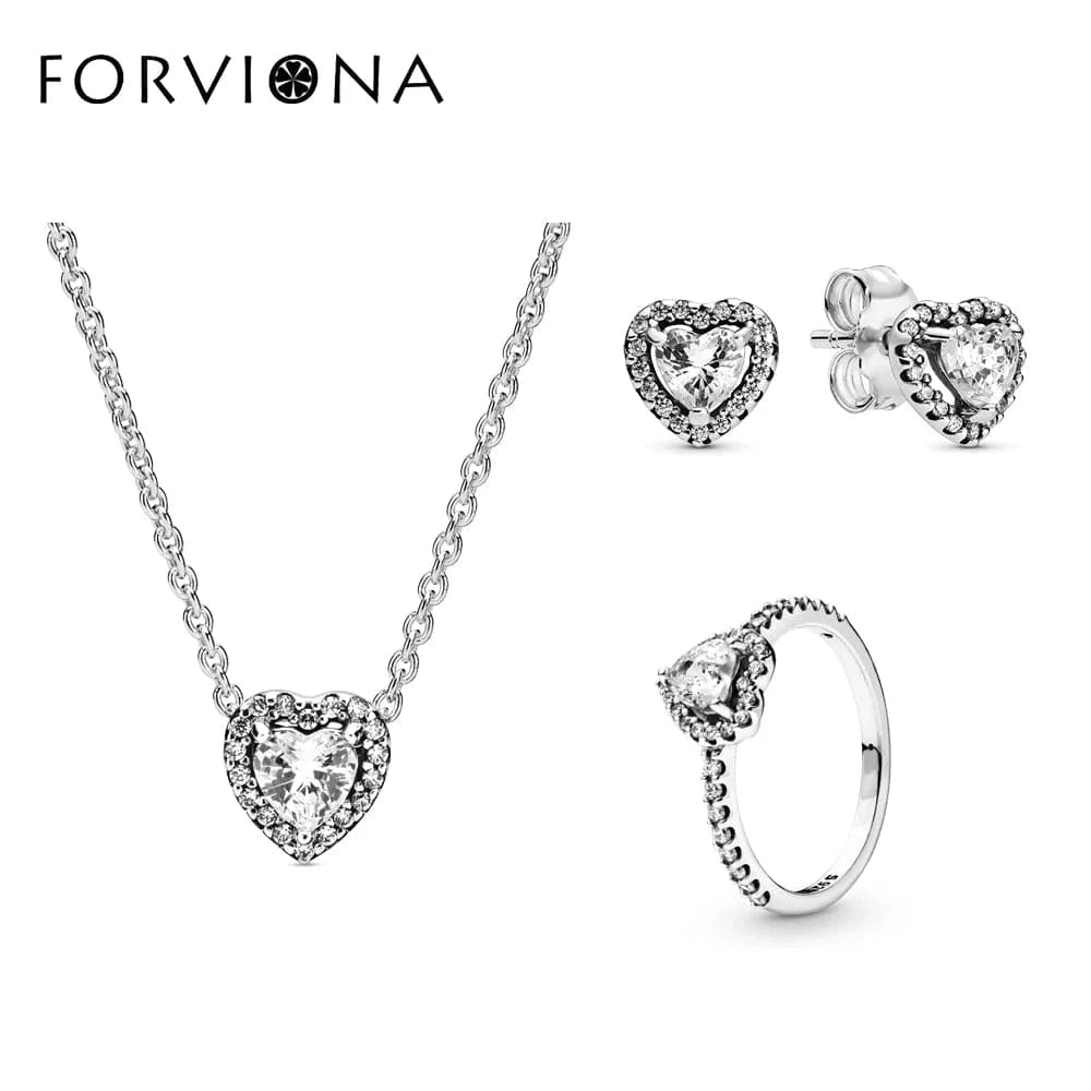 Wholesales Fine jewelry 925 sterling silver high quality jewelry set Zircon Trendy styles jewelry