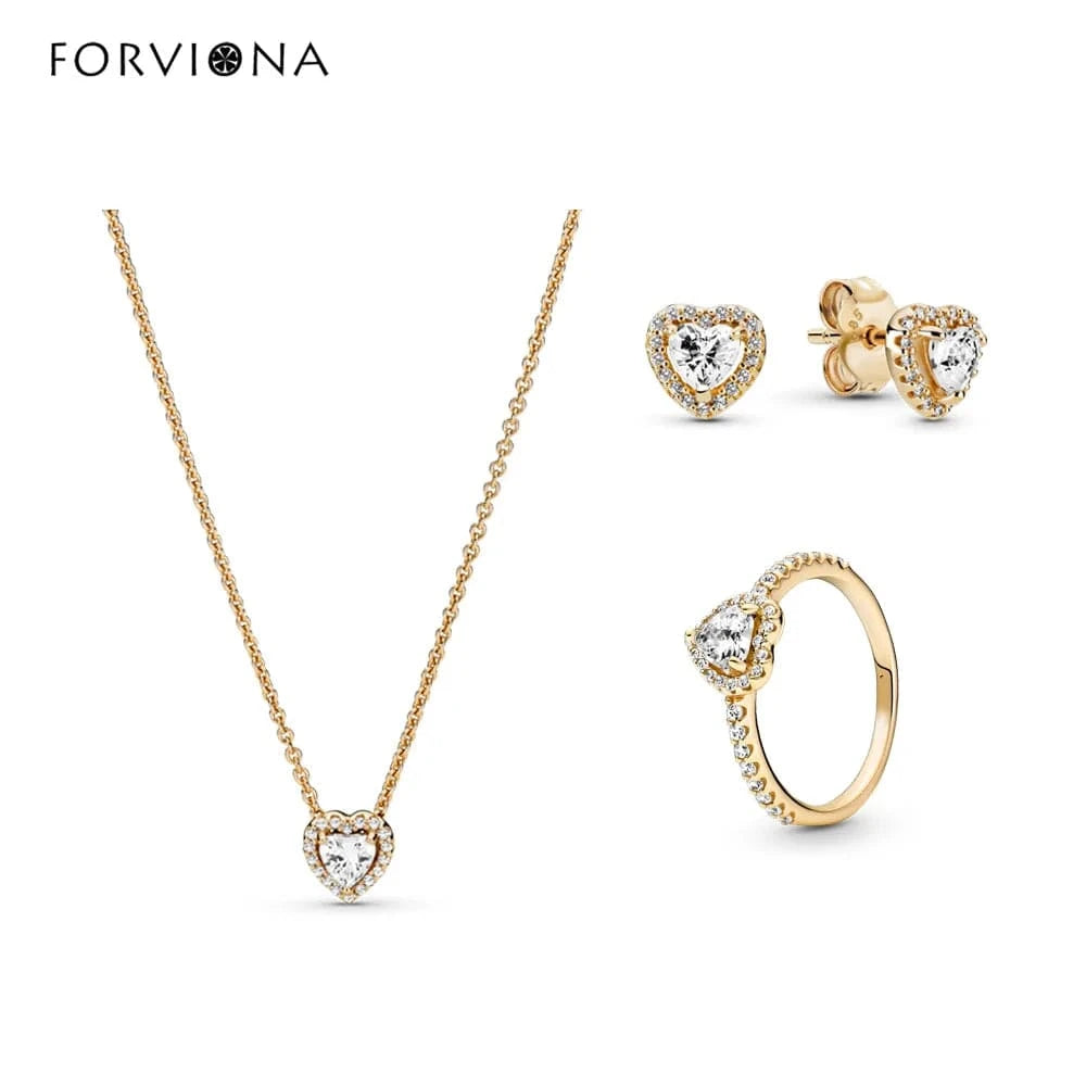Wholesales Fine jewelry 925 sterling silver high quality jewelry set Zircon Trendy styles jewelry