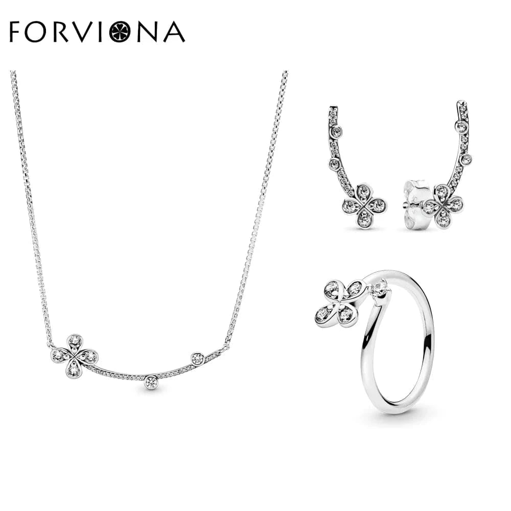 Wholesales Fine jewelry 925 sterling silver high quality jewelry set Zircon Trendy styles jewelry