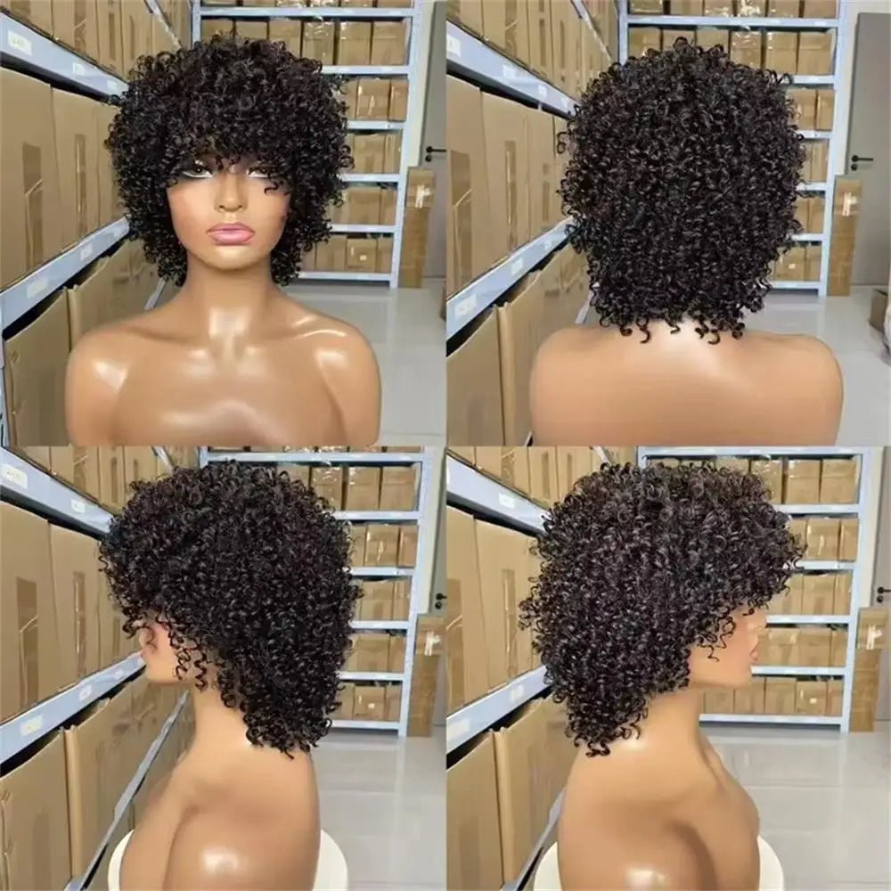 Wig 100 Percent Human Hair Kinky Curly Natural Look Soft and Silky - SN Wigs & More