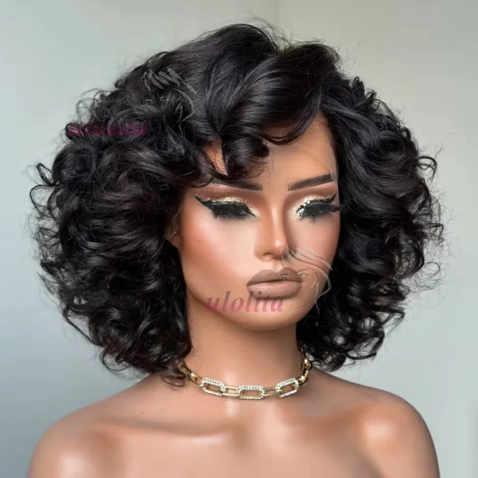 Wig + Glueless Curly 4x4 HD Lace Closure + Bouncy Wave - SN Wigs & More