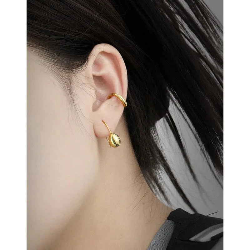Wild Fashion 925 Sterling Silver Glossy Tear Drop Earrings For Girls Party Gifts Jewelry