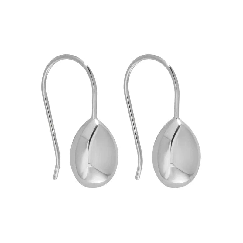 Wild Fashion 925 Sterling Silver Glossy Tear Drop Earrings For Girls Party Gifts Jewelry