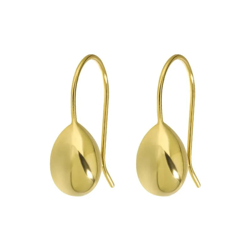 Wild Fashion 925 Sterling Silver Glossy Tear Drop Earrings For Girls Party Gifts Jewelry