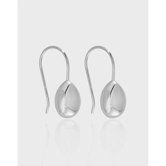 Wild Fashion 925 Sterling Silver Glossy Tear Drop Earrings For Girls Party Gifts Jewelry