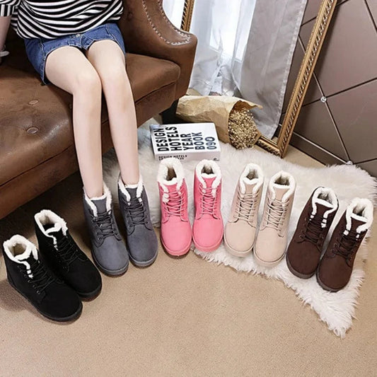 Winter Boots Women Snow Women Shoes Flat Heel Casual Winter Shoes Women Ankle Boots Plush Warm 36-43 New fashion ladies boots