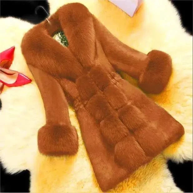 Winter Coats For Ladies Women High Quality Midi Length Fur Coat Women Thick Warm Oversized Trench Coat Women