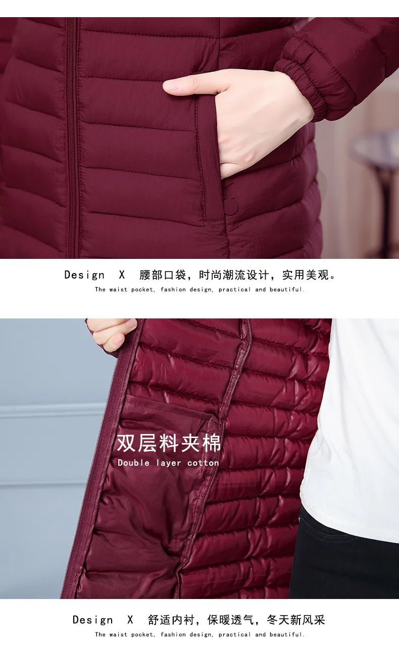Winter Hooded Quilted Parka Coat Warm Insulated Fill Slim Fit Solid Color Everyday Outerwear - SN Wigs & More