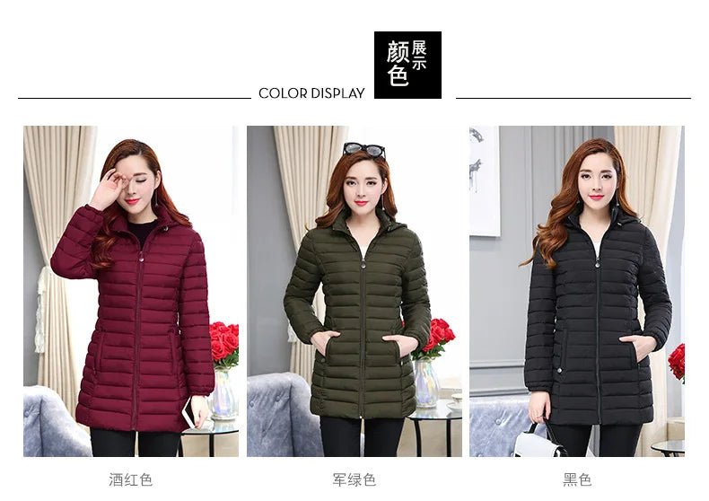 Winter Hooded Quilted Parka Coat Warm Insulated Fill Slim Fit Solid Color Everyday Outerwear - SN Wigs & More
