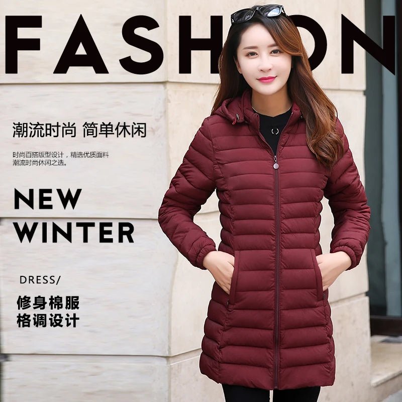 Winter Hooded Quilted Parka Coat Warm Insulated Fill Slim Fit Solid Color Everyday Outerwear - SN Wigs & More