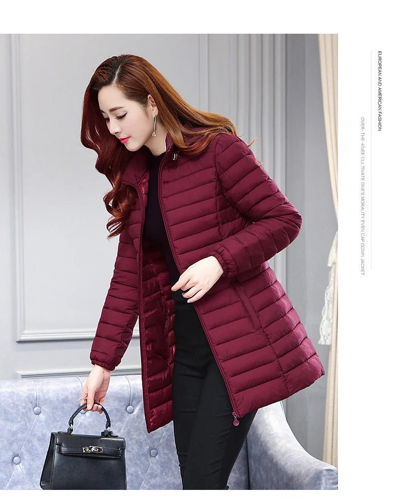 Winter Hooded Quilted Parka Coat Warm Insulated Fill Slim Fit Solid Color Everyday Outerwear - SN Wigs & More