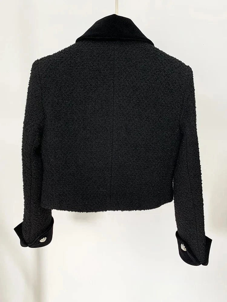 Winter Newest Lady Vintage Trendy Designed Outwear Fine Workmanship Beading Bow Short Jacket Women Coats