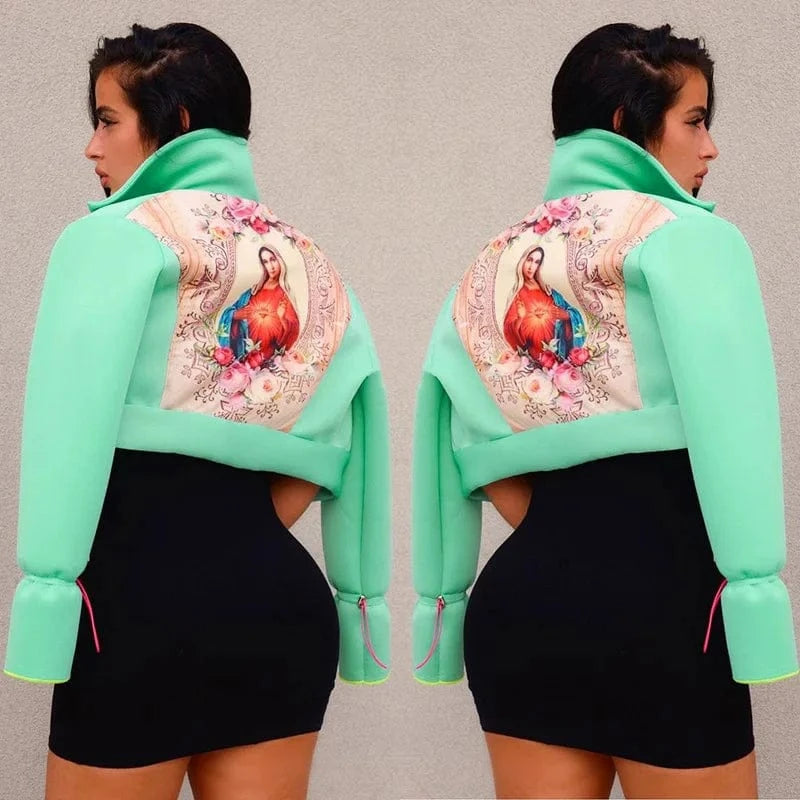 Winter Solid Color ladies Coats Button Long Sleeve Drawstring Casual crop jacket for Women Fashion short style fall cropped