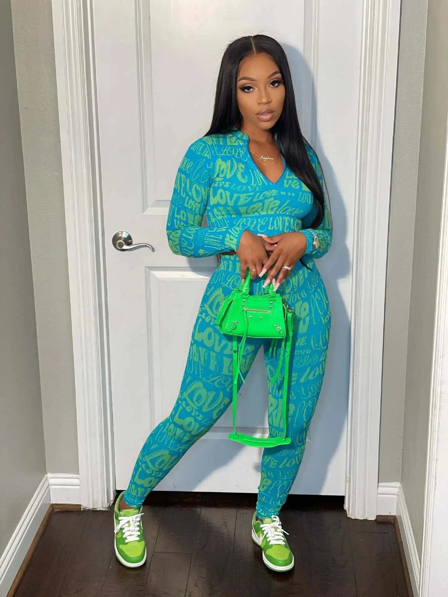 With Stretch Women Clothing Printing 2 Piece Set Casual Outfits Letter Two Piece Pants Set Fall 2022 Women Clothes