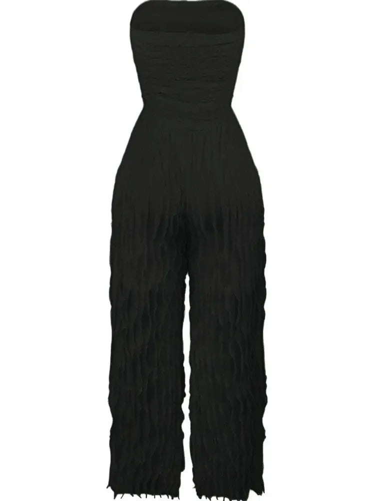 Wmstar Jumpsuit Women Fashionable Elegant Strapless Sexy with Wave Pattern Sleeveless Comfortable Soft Wholesale Dropshipping