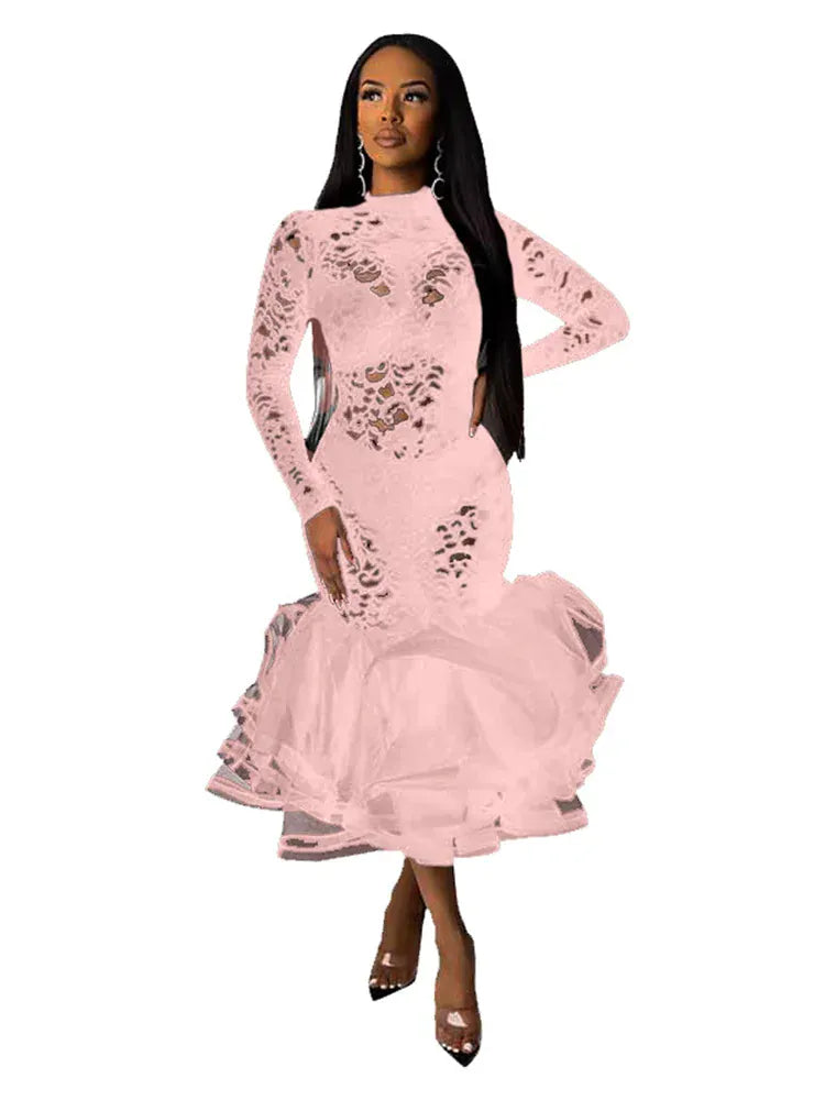 Wmstar Party Dress Women Sexy Hollow Out Bodycon Maxi Long Maxi Dress Hip Wrap Club Outfits New In Spring Wholesale Dropshipping