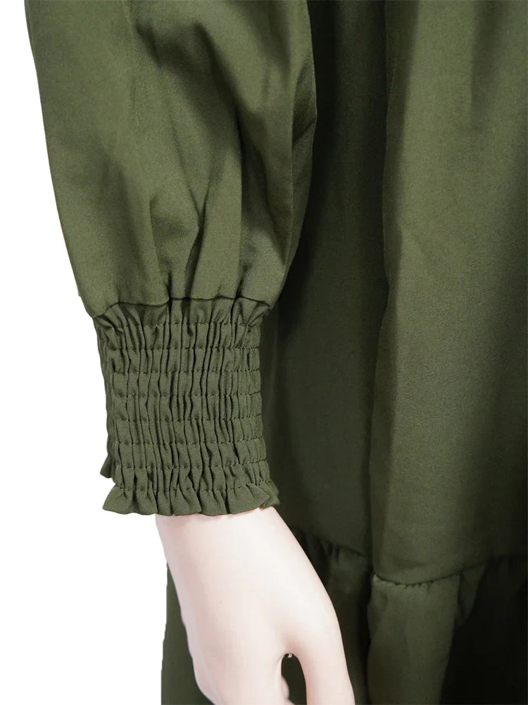 Wmstar Plus Size Women Clothing Dresses Women Petals Long Sleeve Loose Solid Elegant Maxi Shirts Dress Wholesale Dropshipping