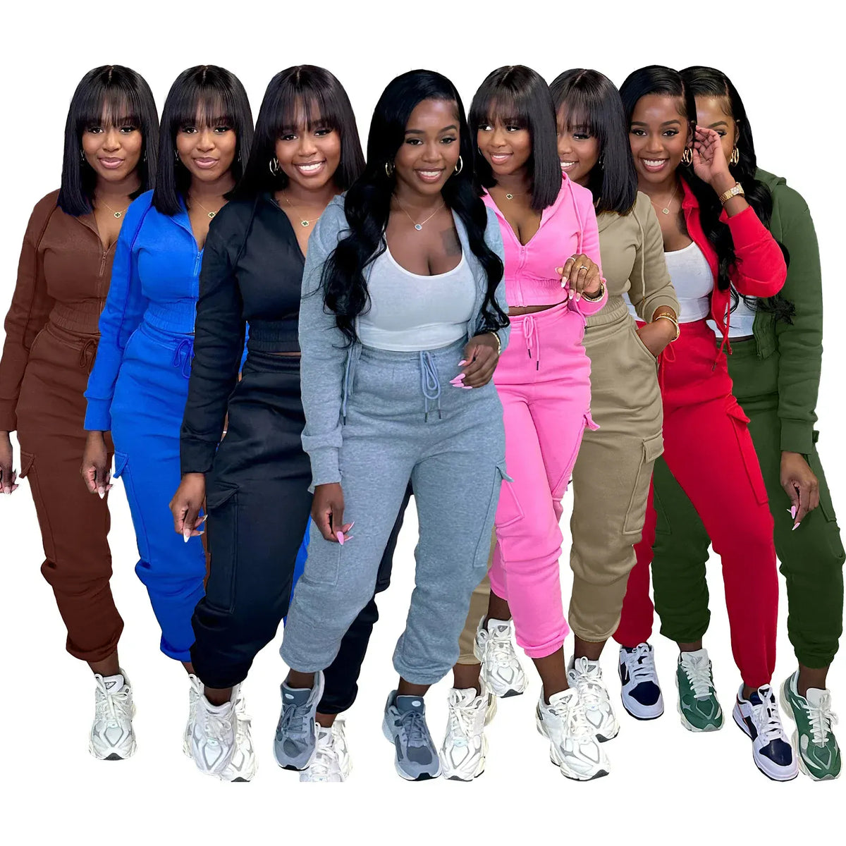 Wmstar Two Piece Outfits for Women Sport Suit Matching Tracksuit Casual Top and Pants Sets Fall Clothes Wholesale Dropshipping