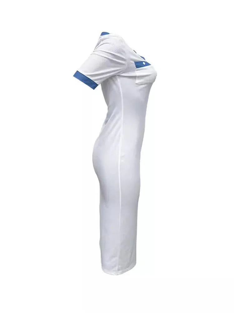 Wmstar Women Dress Summer Short Sleeve Round Neck Slim Female Streetwear Vacation Casual Bodycon Soft Sweet Sexy Fashion Dress
