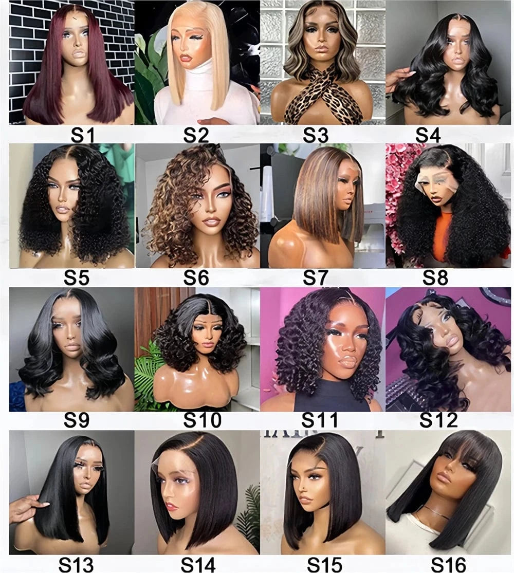 Woman Brazilian Human Hair Lace Front Wigs Highlight Brown Color Straight Human Hair 13X4 Lace Frontal Bob Wigs