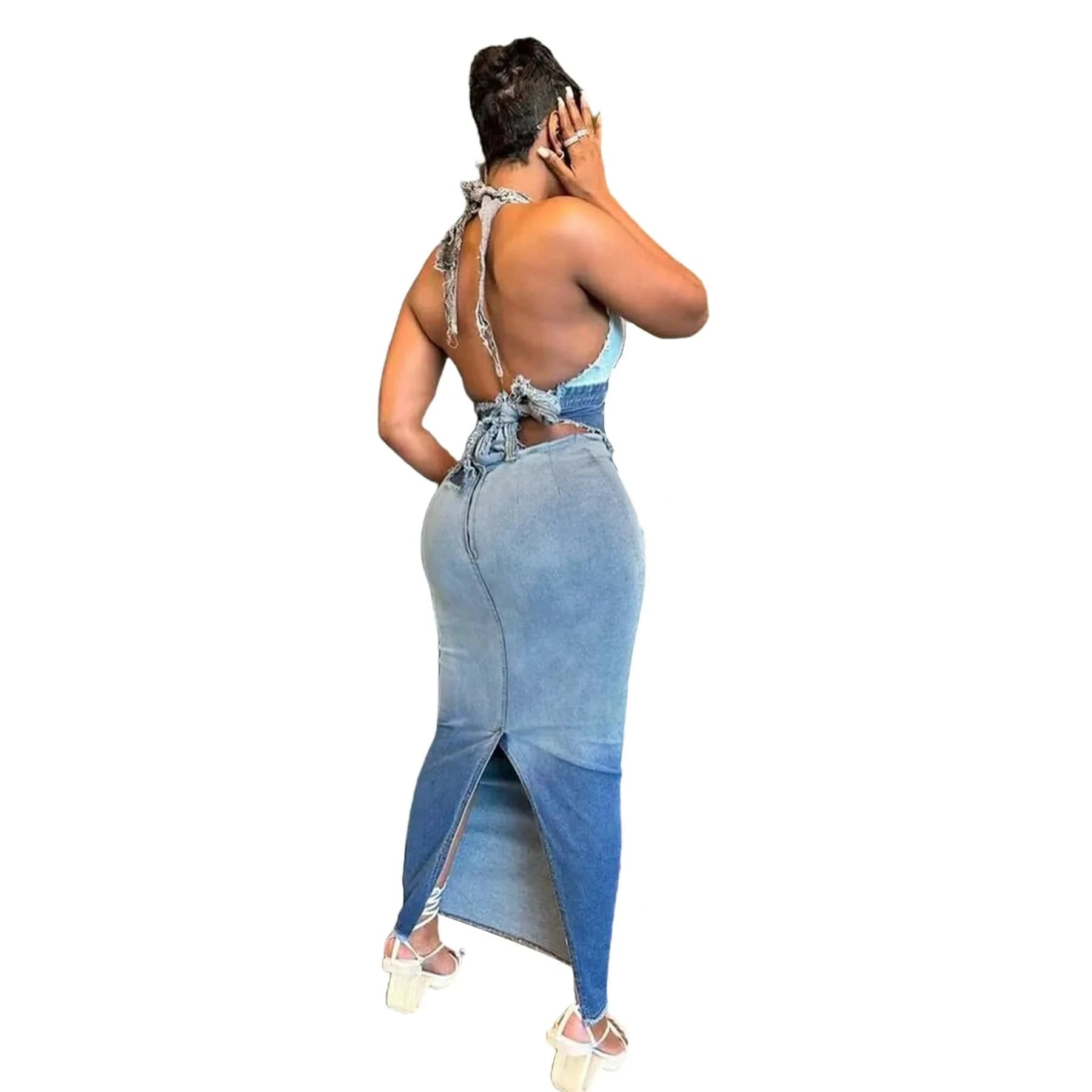 woman Wholesale 2024 New Denim modest ladies sexy Two Piece Skirt And Top Set 2 Piece Outfits long skirts sets For Women