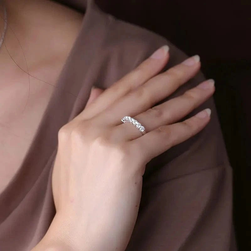 women 14k 18k white gold moissanite diamond full eternity ring