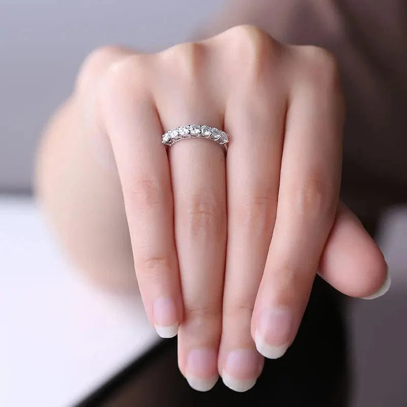 women 14k 18k white gold moissanite diamond full eternity ring