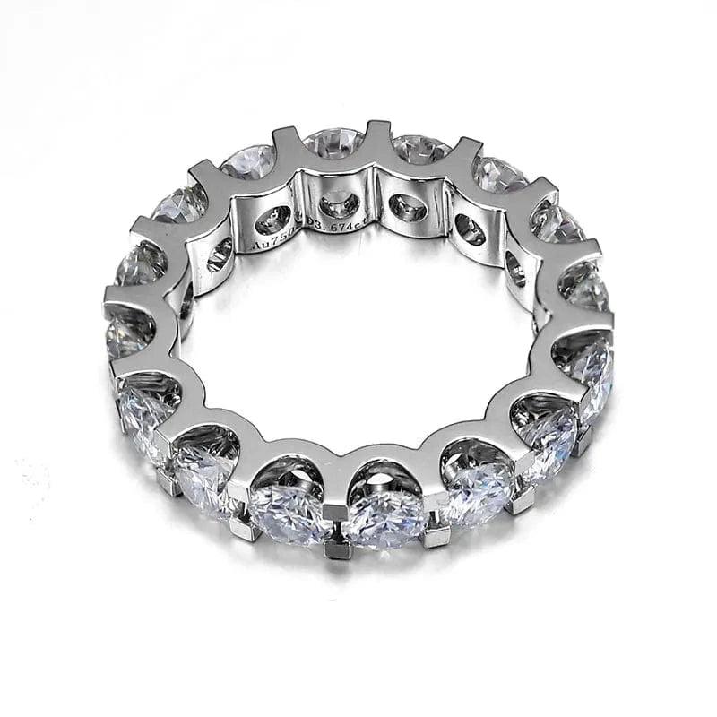 women 14k 18k white gold moissanite diamond full eternity ring