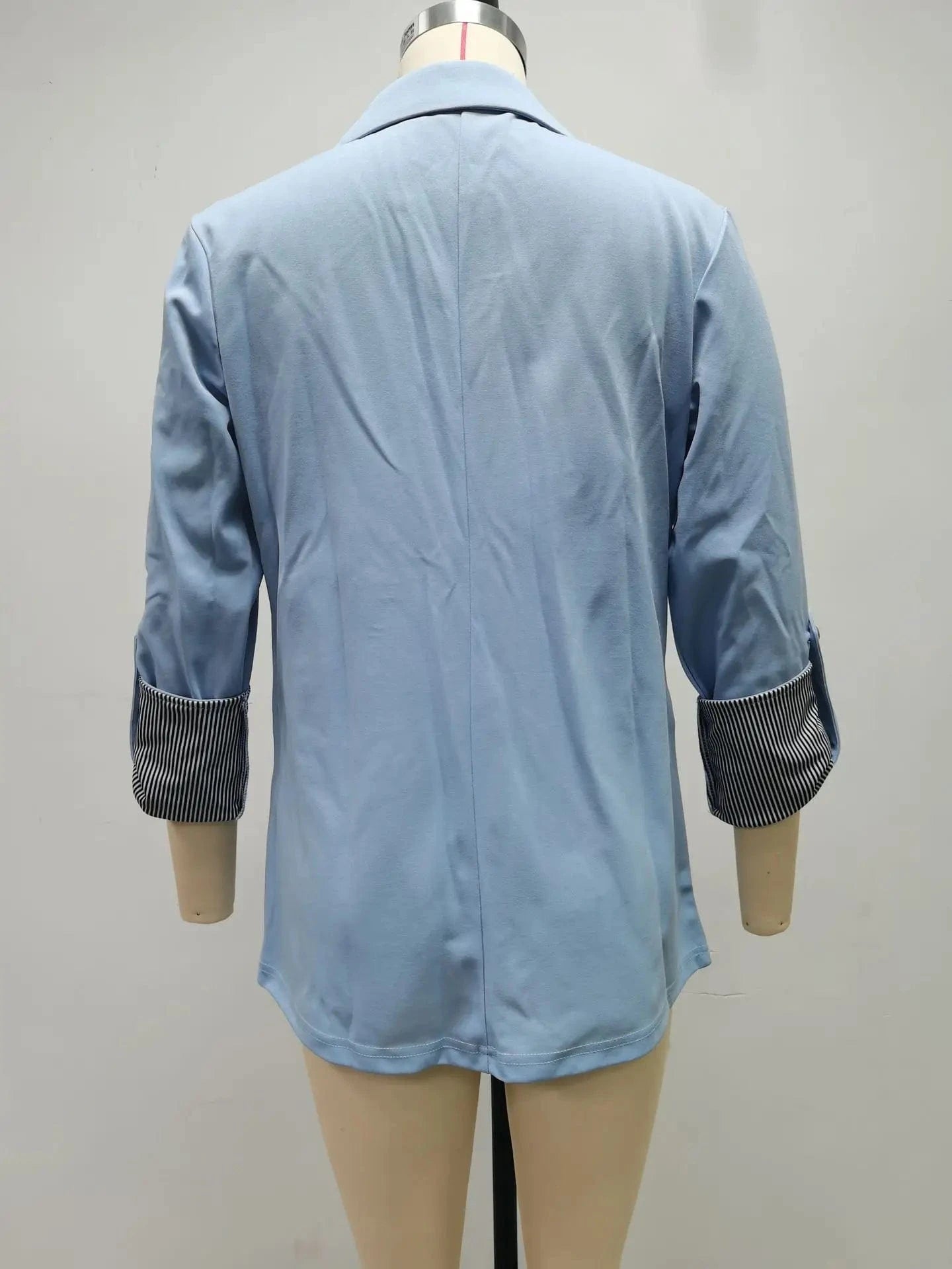 Women Autumn Winter Fashion Splicing Lapel Slim Cardigan Blazer Jacket Long Sleeve Casual