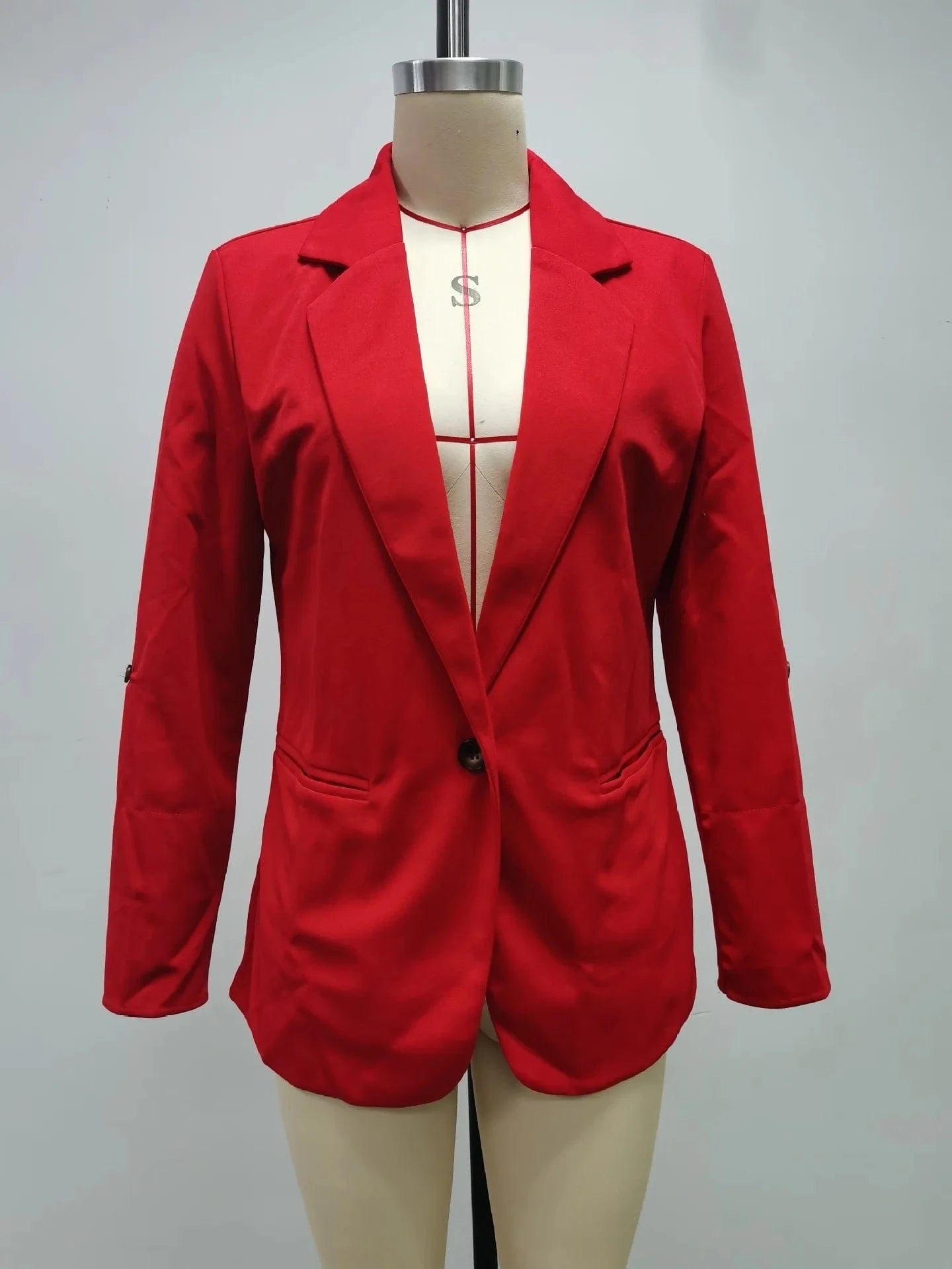 Women Autumn Winter Fashion Splicing Lapel Slim Cardigan Blazer Jacket Long Sleeve Casual