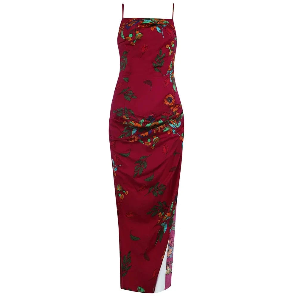 Women Beach Maxi  Floral Printed Boho Sexy O Neck Bodycon Summer fashion Casual evening Dress