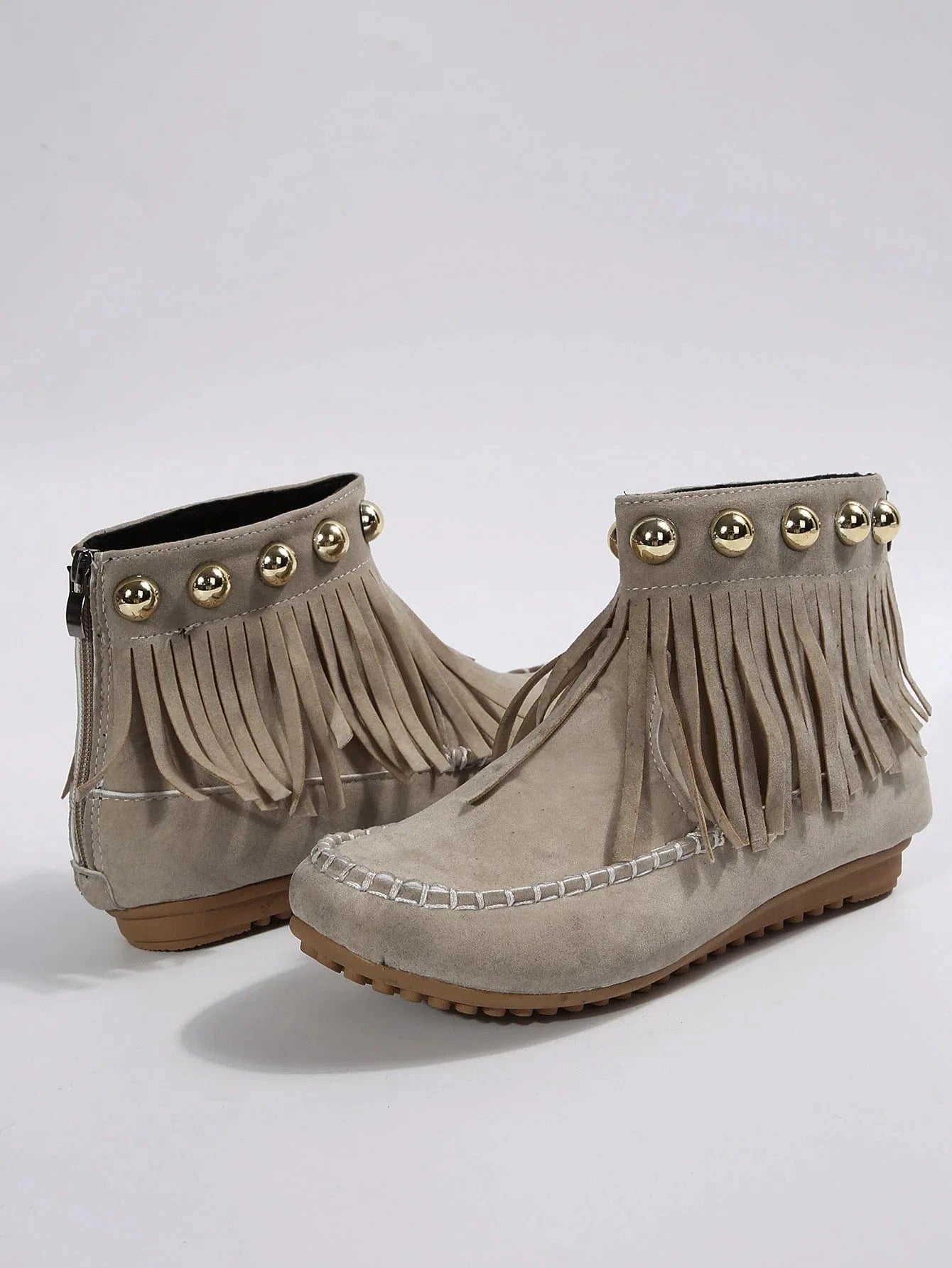 Women Boots Winter New Vintage Fringe Ankle Boots Women Side Zipper Casual Shoes Round Toe Ladies Snow Boots Zapatos De Mujer