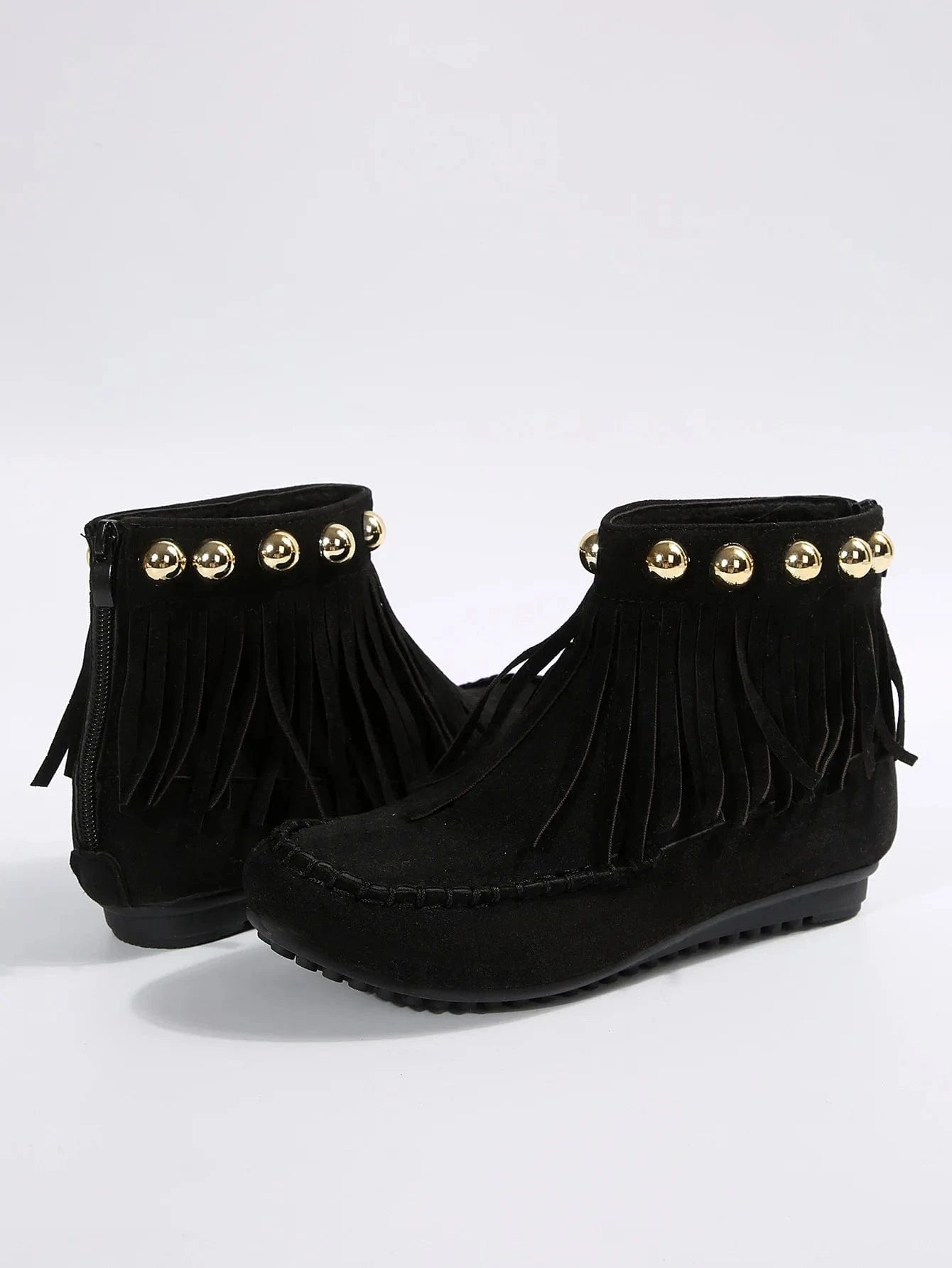 Women Boots Winter New Vintage Fringe Ankle Boots Women Side Zipper Casual Shoes Round Toe Ladies Snow Boots Zapatos De Mujer