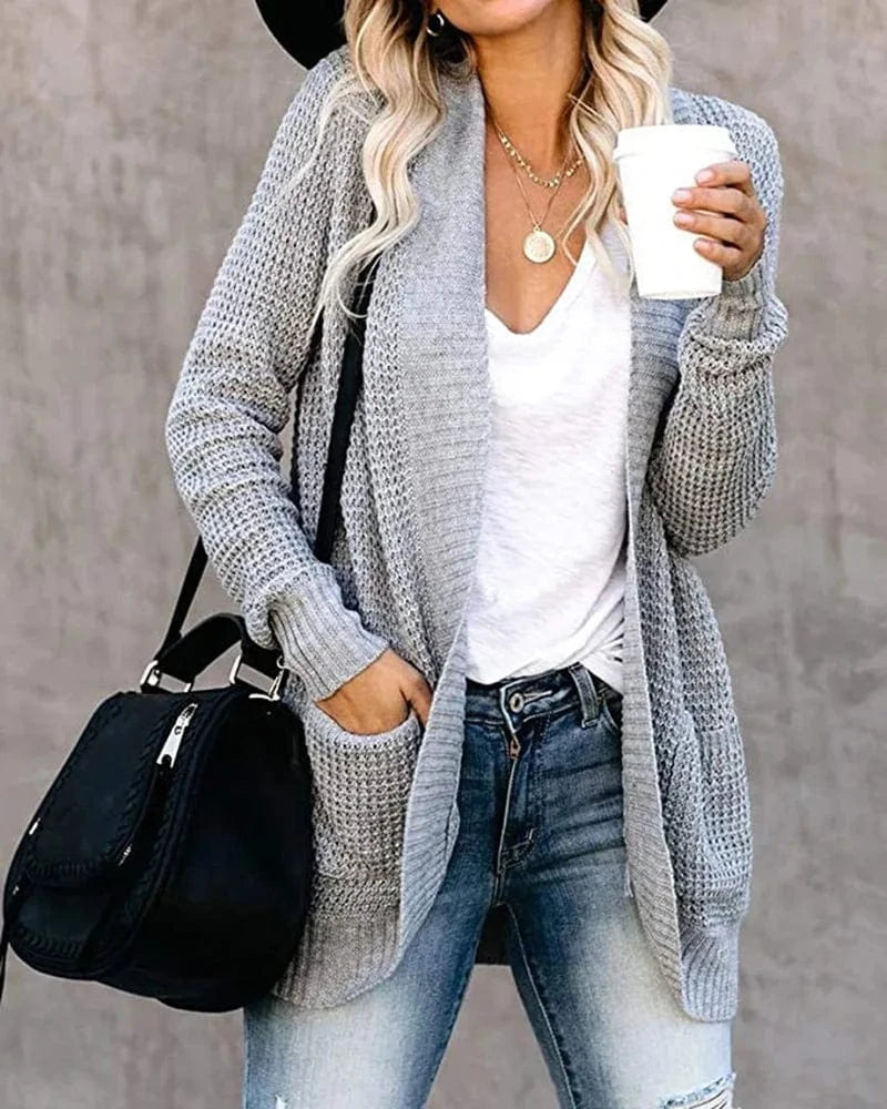 Women Casual Knitted Long Cardigan For Womens Autumn 2024 Female Long Sleeve Knit Cardigans Woman Sweater