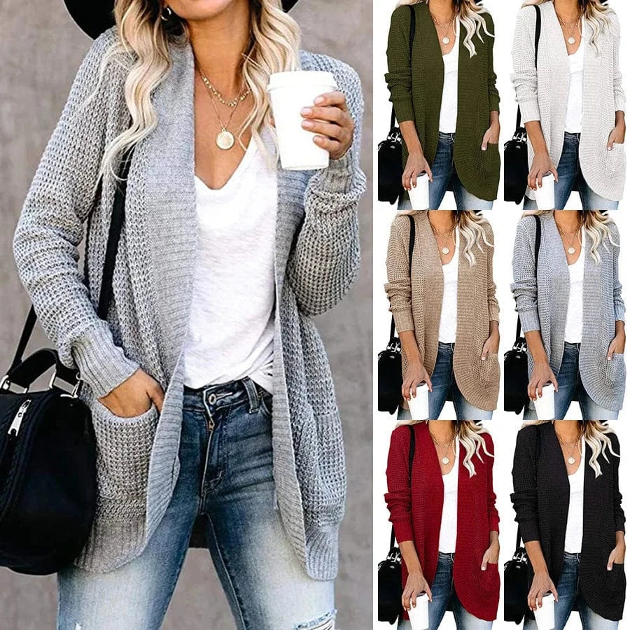 Women Casual Knitted Long Cardigan For Womens Autumn 2024 Female Long Sleeve Knit Cardigans Woman Sweater