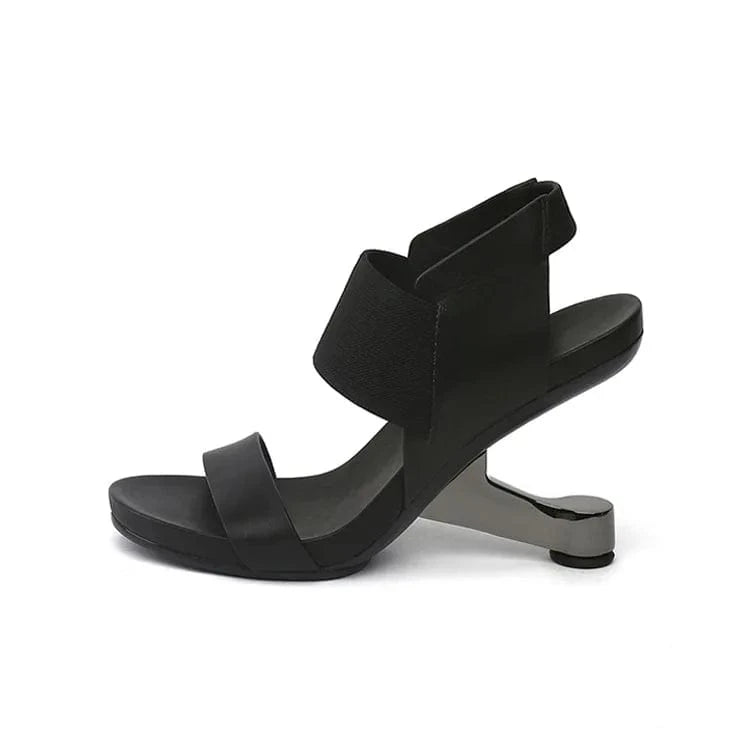 Women Casual Sandals Fashion Color Patchwork Roman Zapatos De Mujer T-strap Ankle Strap High Heel Sandals Ladies Party Sandalias