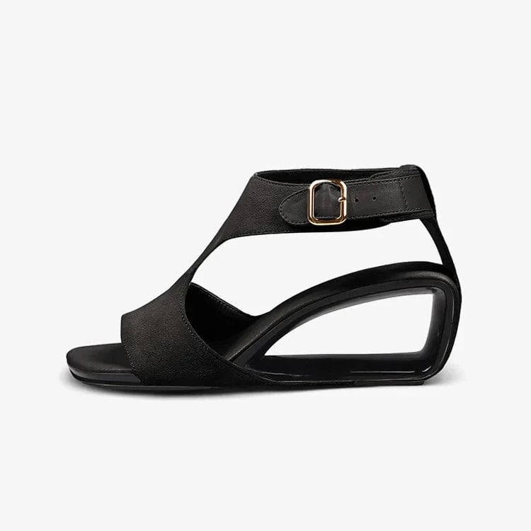 Women Casual Sandals Versatile T-strap Open-toe Mujer Shoes Hollow Out Ankle Strap High Heel Sandals For Ladies Dating Sandalias