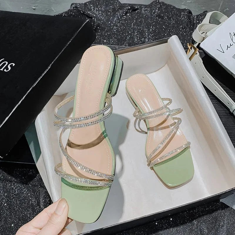 Women Casual Summer Crystal Rhinestone Strappy Sandals Ladies Flat Large Sizes Sandals