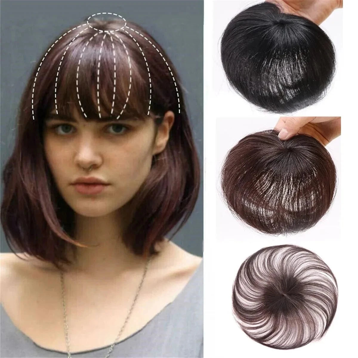 Women Clip In 100% Remy Human Hair Hairpiece Silk Top Closure Topper Wigs Toupee