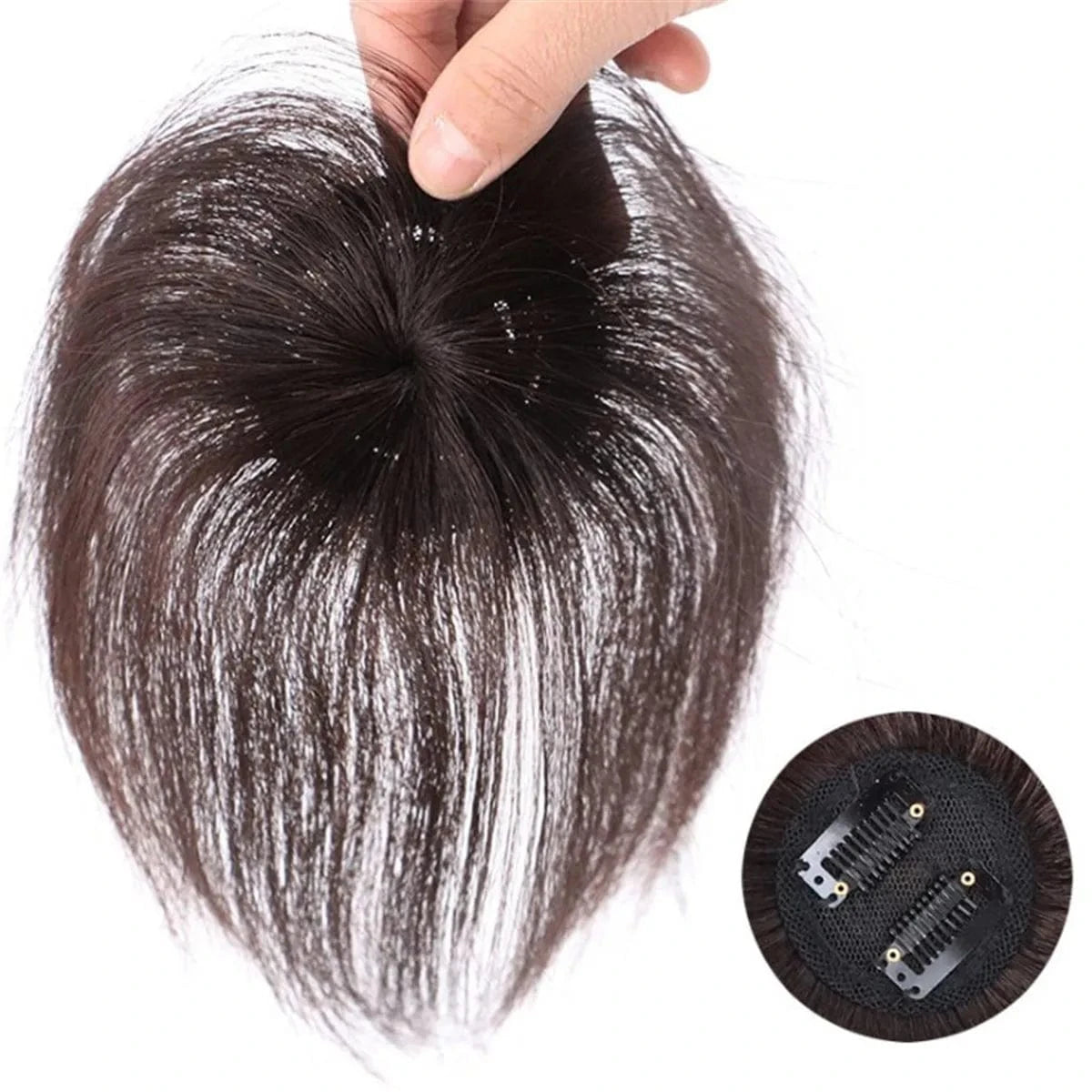 Women Clip In 100% Remy Human Hair Hairpiece Silk Top Closure Topper Wigs Toupee