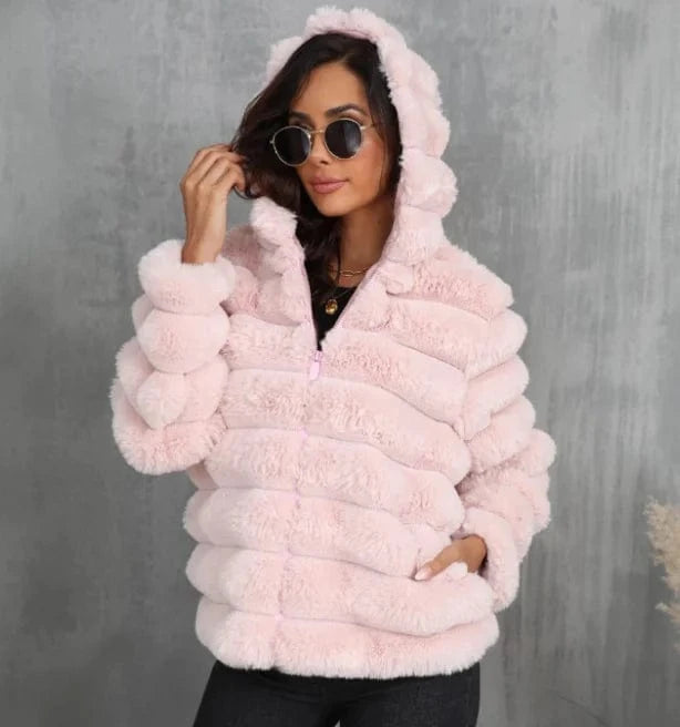 women coats Winter Solid Faux Fur Coat Short Faux Fur Woman Coat