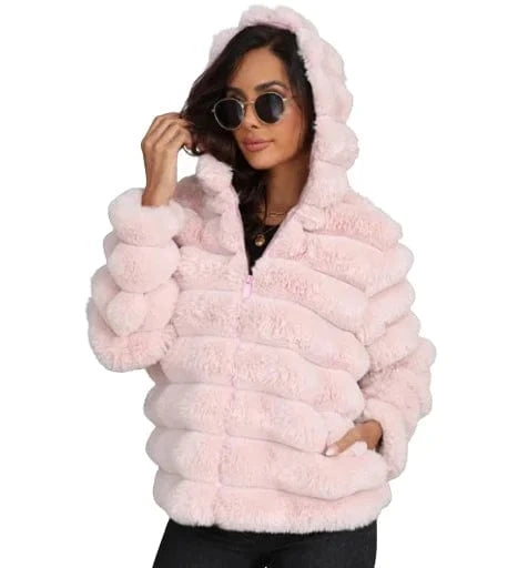 women coats Winter Solid Faux Fur Coat Short Faux Fur Woman Coat