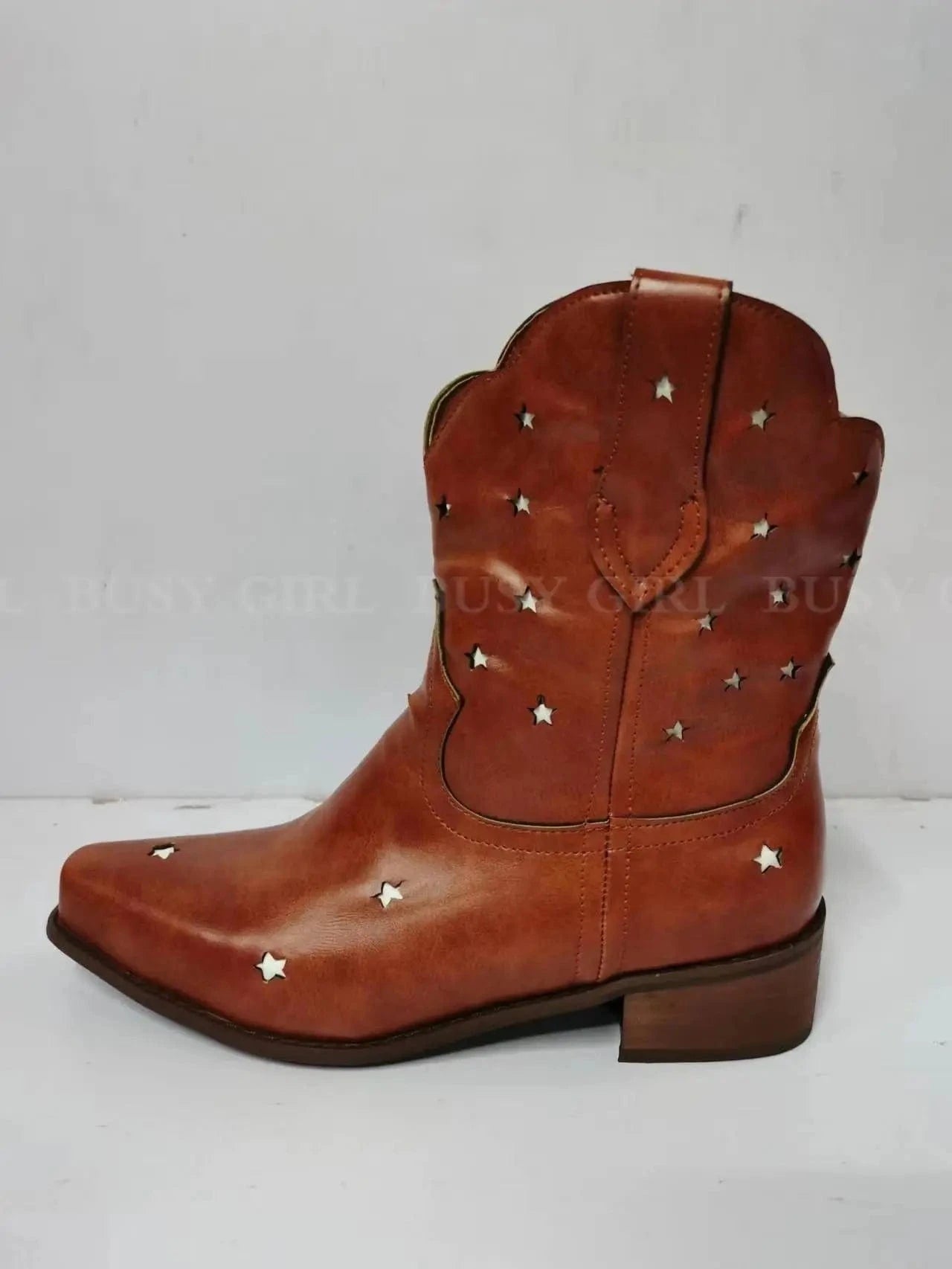 women cowboy boots Star Short Cowboy Boots for Women Cowgirl Heels