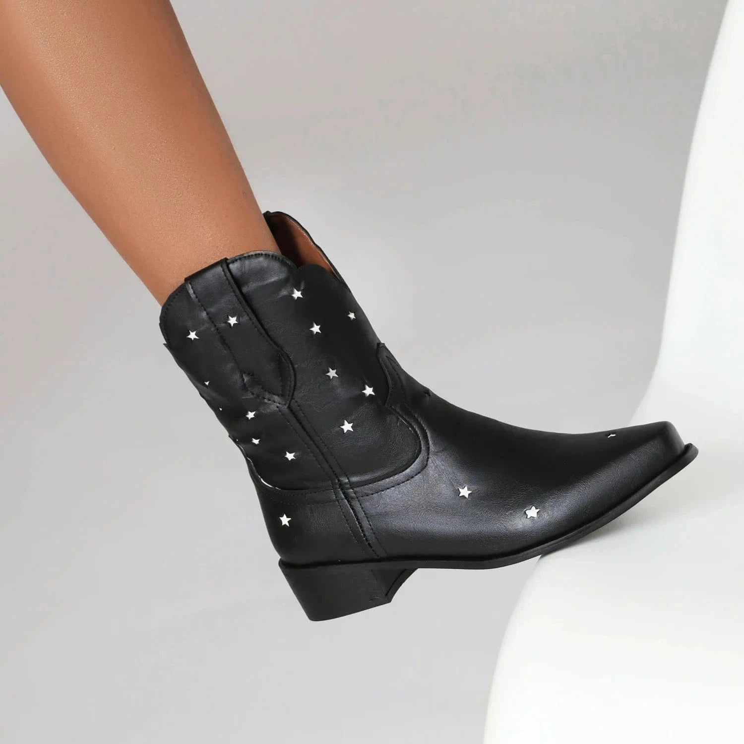 women cowboy boots Star Short Cowboy Boots for Women Cowgirl Heels