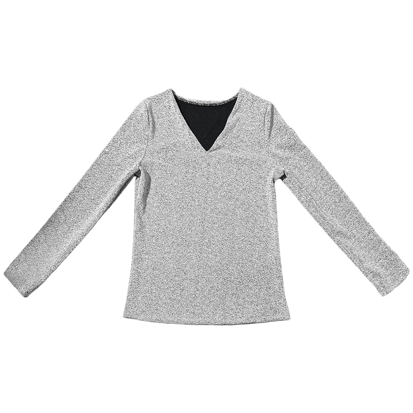 Women Elegant Sequined V Neck Elegant Solid Color Long Sleeved Top  V-Neck Long Sleeve Shining Sequins Decoration Blouse Tops