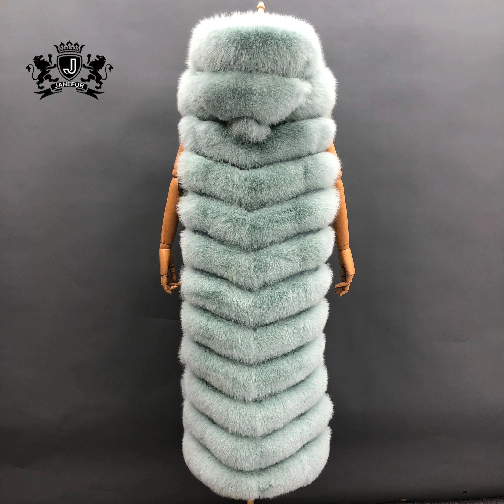 Women Fashion Comfortable Luxury Fox Fur Vest Long Loose Plus Size Ladies Hooded Plush Genuine Fox Fur Waistcoats