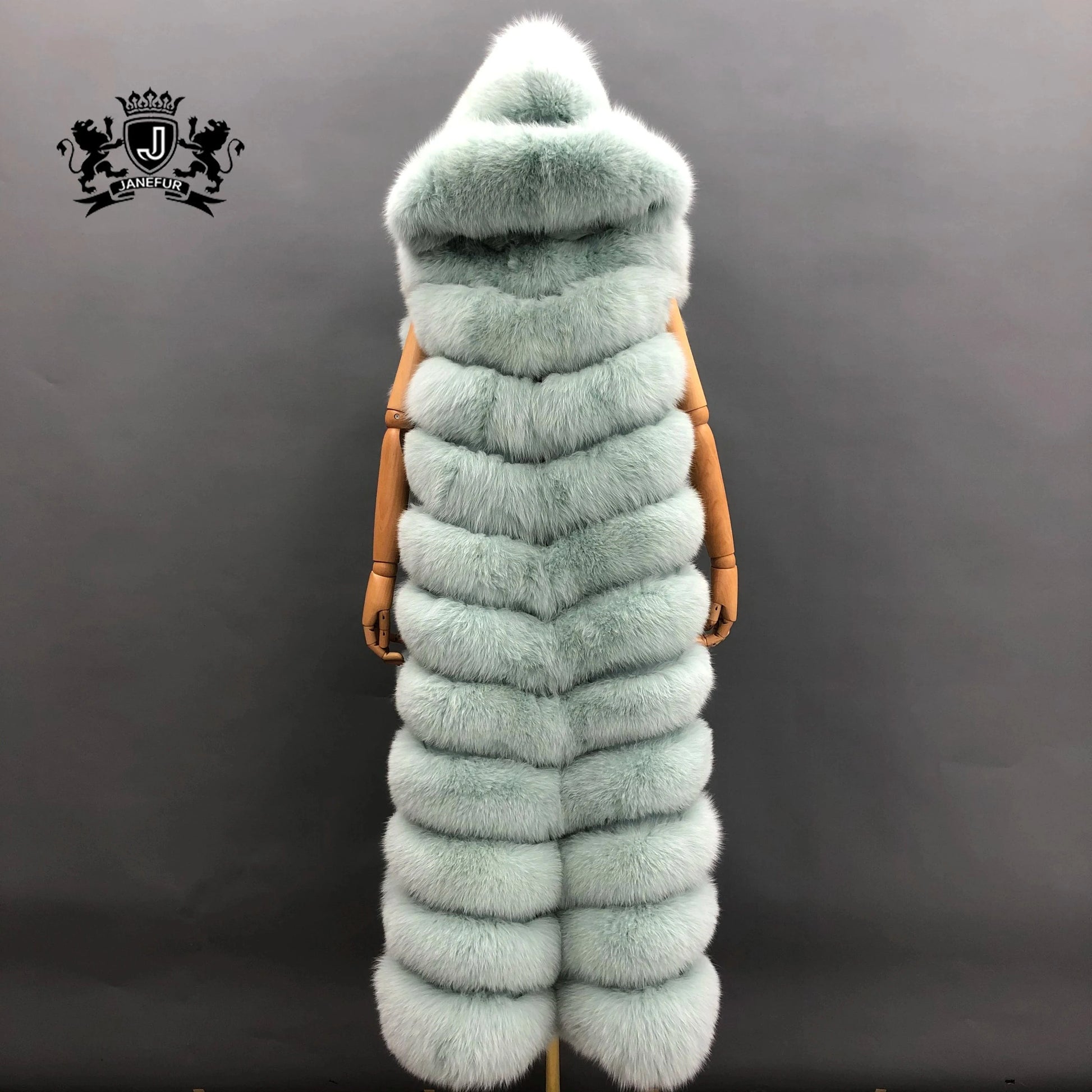 Women Fashion Comfortable Luxury Fox Fur Vest Long Loose Plus Size Ladies Hooded Plush Genuine Fox Fur Waistcoats