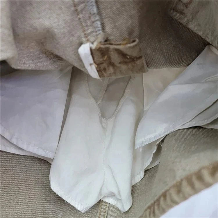 Women Fashion Pockets Washed Denim Slim A-line Mini Skirt 2024 Street Female Casual Jeans Cargo Skirts