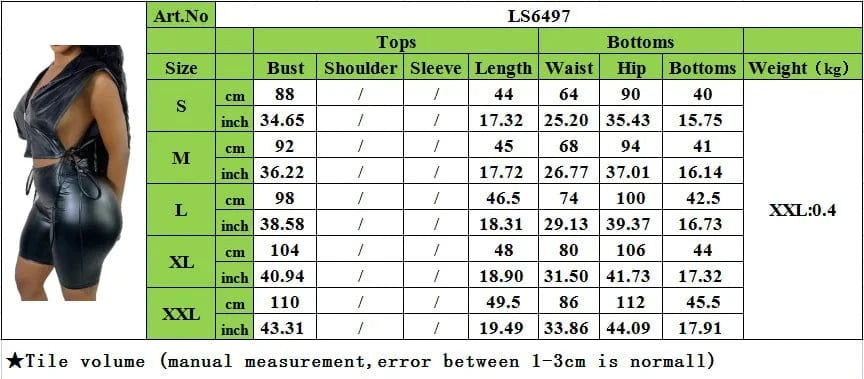 Women Going Out Outfits Ladies 2 Piece Summer Set Side Open Vest Top and PU Leather Shorts Set Quality 2 Piece Set Women